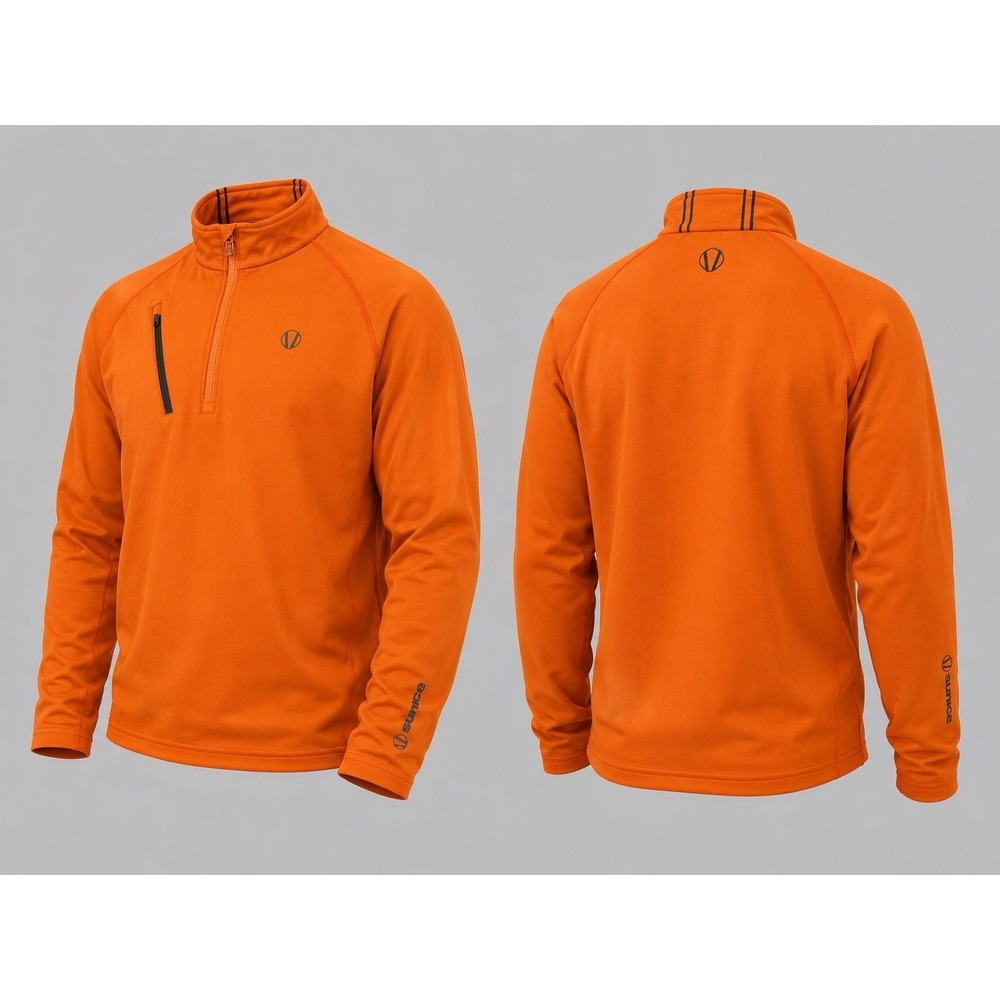 Sunice 1/4 Zip Pullover Men XL Stretch Performance Long Sleeve orange pockets